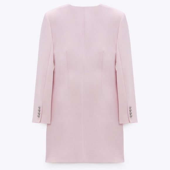 ZARA V-Neck Pink Draped Blazer Dress - Picture 12 of 13